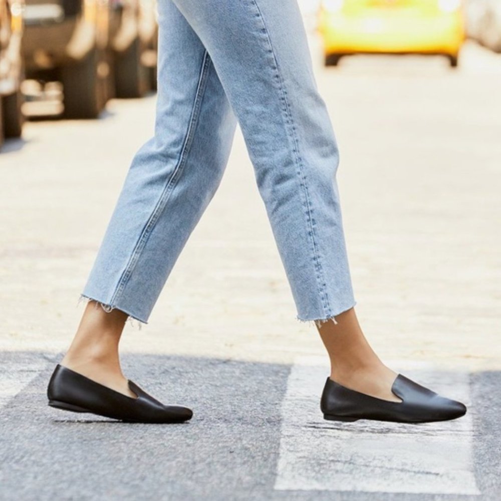 Birdies The Starling Black Leather Loafer Flats